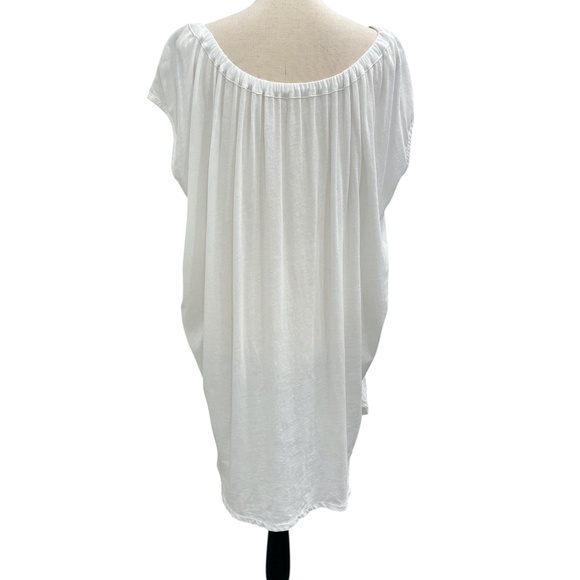 ORGANIC BY JOHN PATRICK WHITE COTTON ON OR OFF THE SHOULDER TUNIC DRESS - Picture 5 of 12